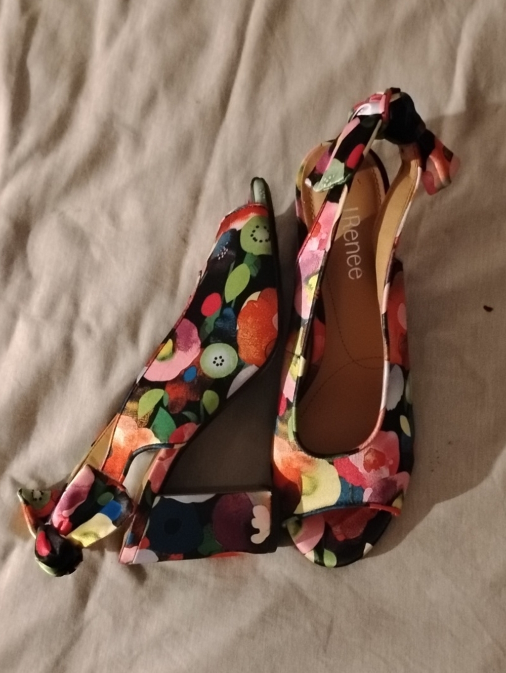J.Renee Multicolor Fruity Peep-Toe Slingback Heels